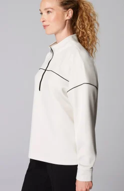 Fit Sleek Double-Knit Piped Quarter-Zip