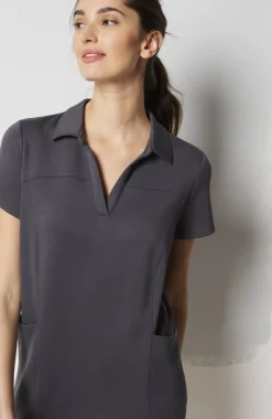 Fit Sleek Double-Knit Polo Dress