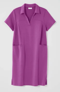 Fit Sleek Double-Knit Polo Dress