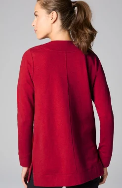 Fit Tweeded French Terry Side-Slit Tunic