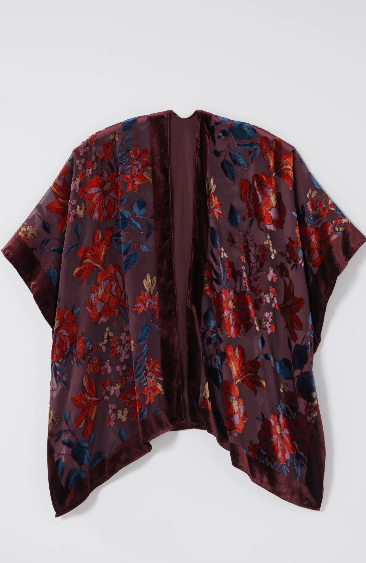 Floral Burnout Velvet Ruana