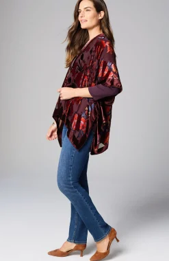 Floral Burnout Velvet Ruana