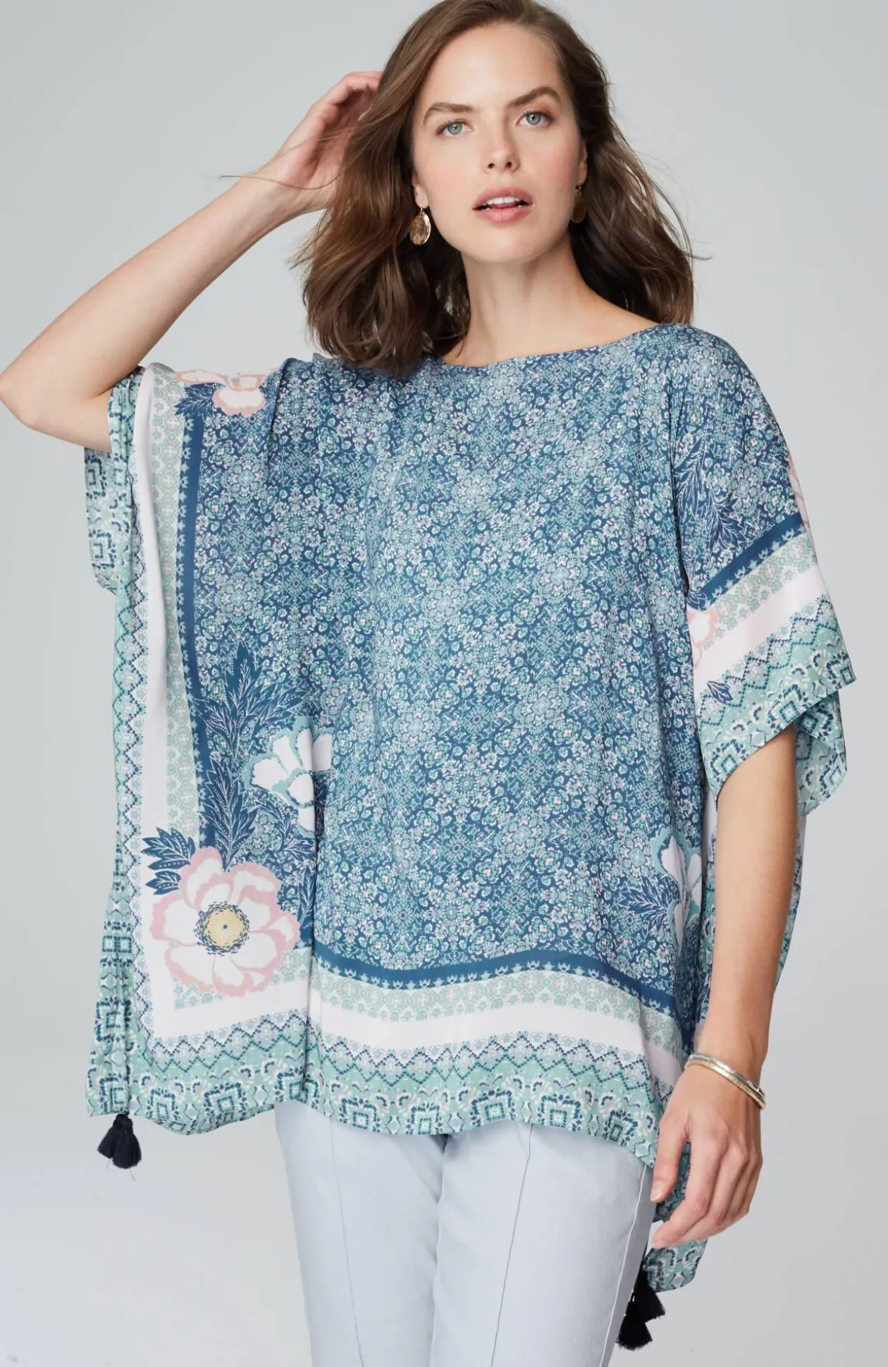 Floral Medallion Poncho