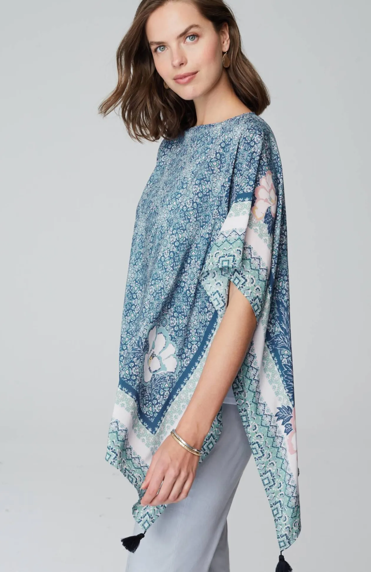 Floral Medallion Poncho