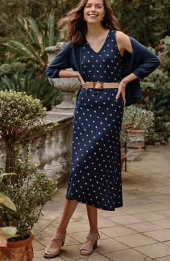 Flounced-Hem Midi Dress