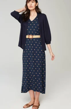 Flounced-Hem Midi Dress