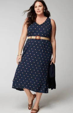 Flounced-Hem Midi Dress