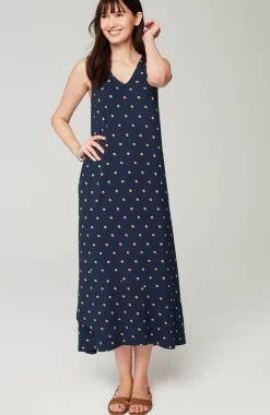 Flounced-Hem Midi Dress