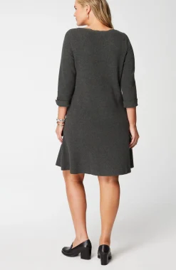 Flounced-Hem Sweater Dress