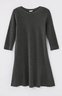 Flounced-Hem Sweater Dress