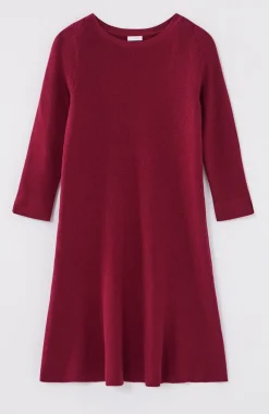 Flounced-Hem Sweater Dress