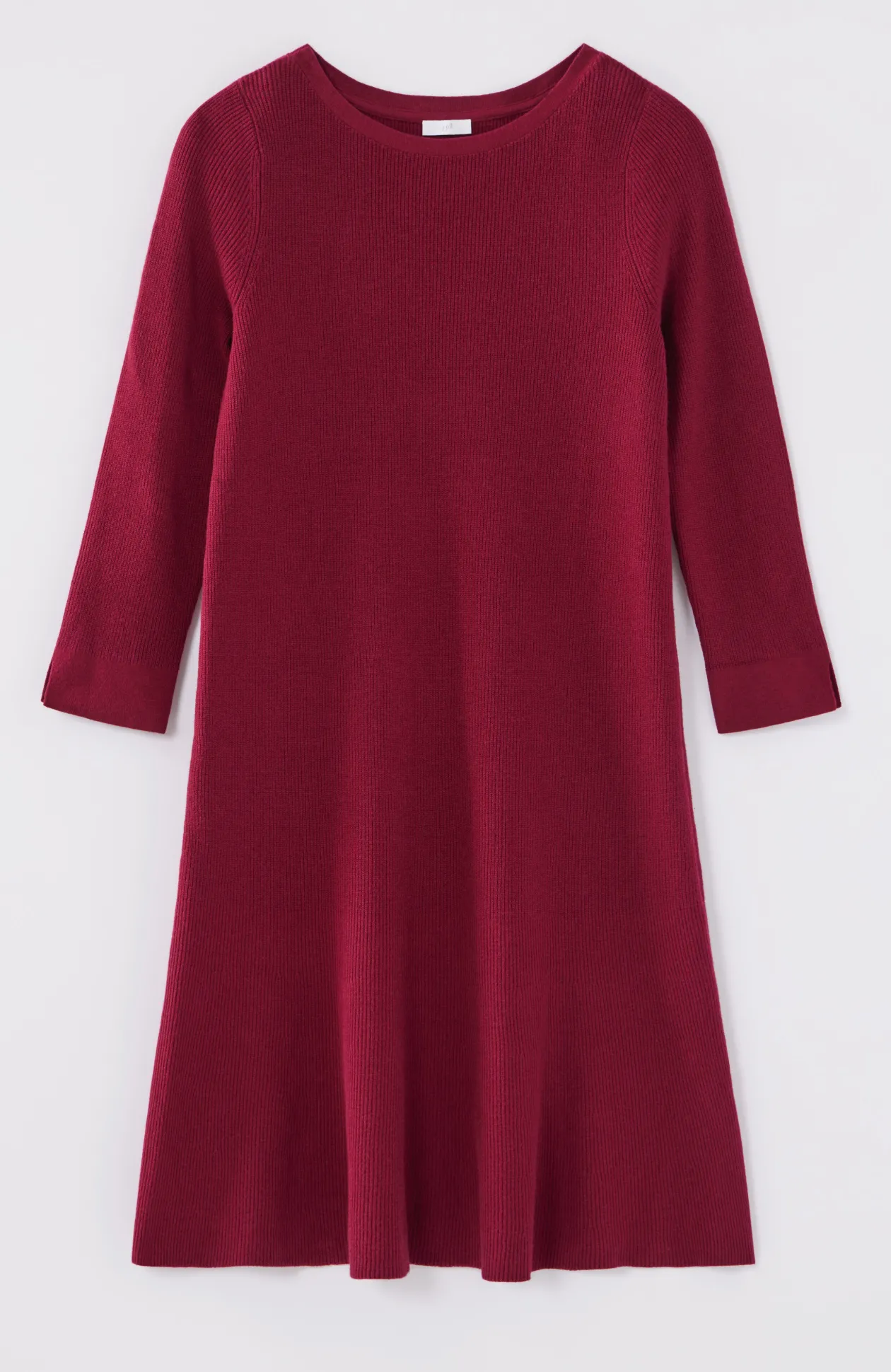 Flounced-Hem Sweater Dress