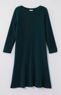 Flounced-Hem Sweater Dress