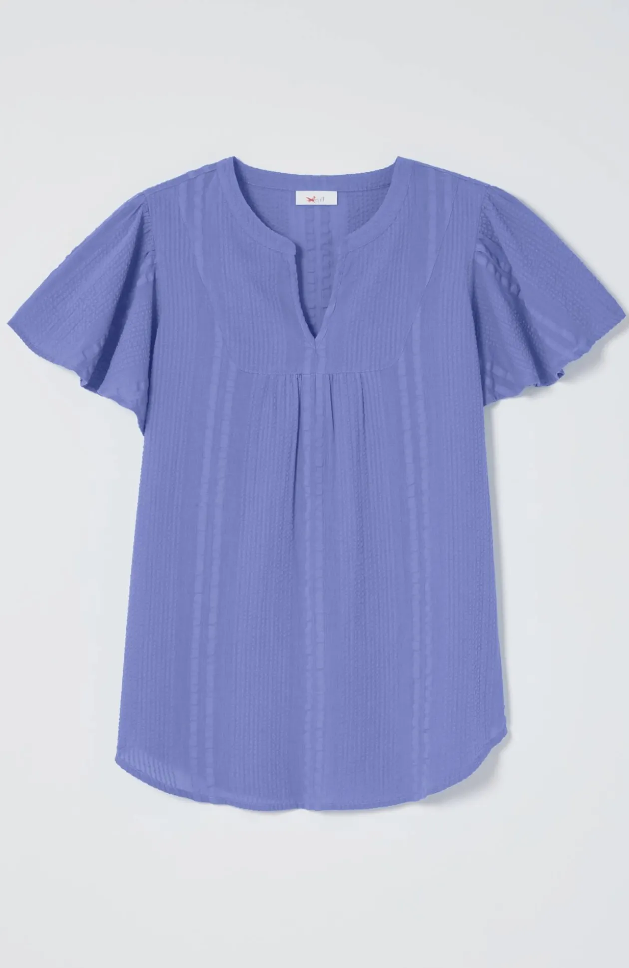 Geometrically Embroidered Textured Top