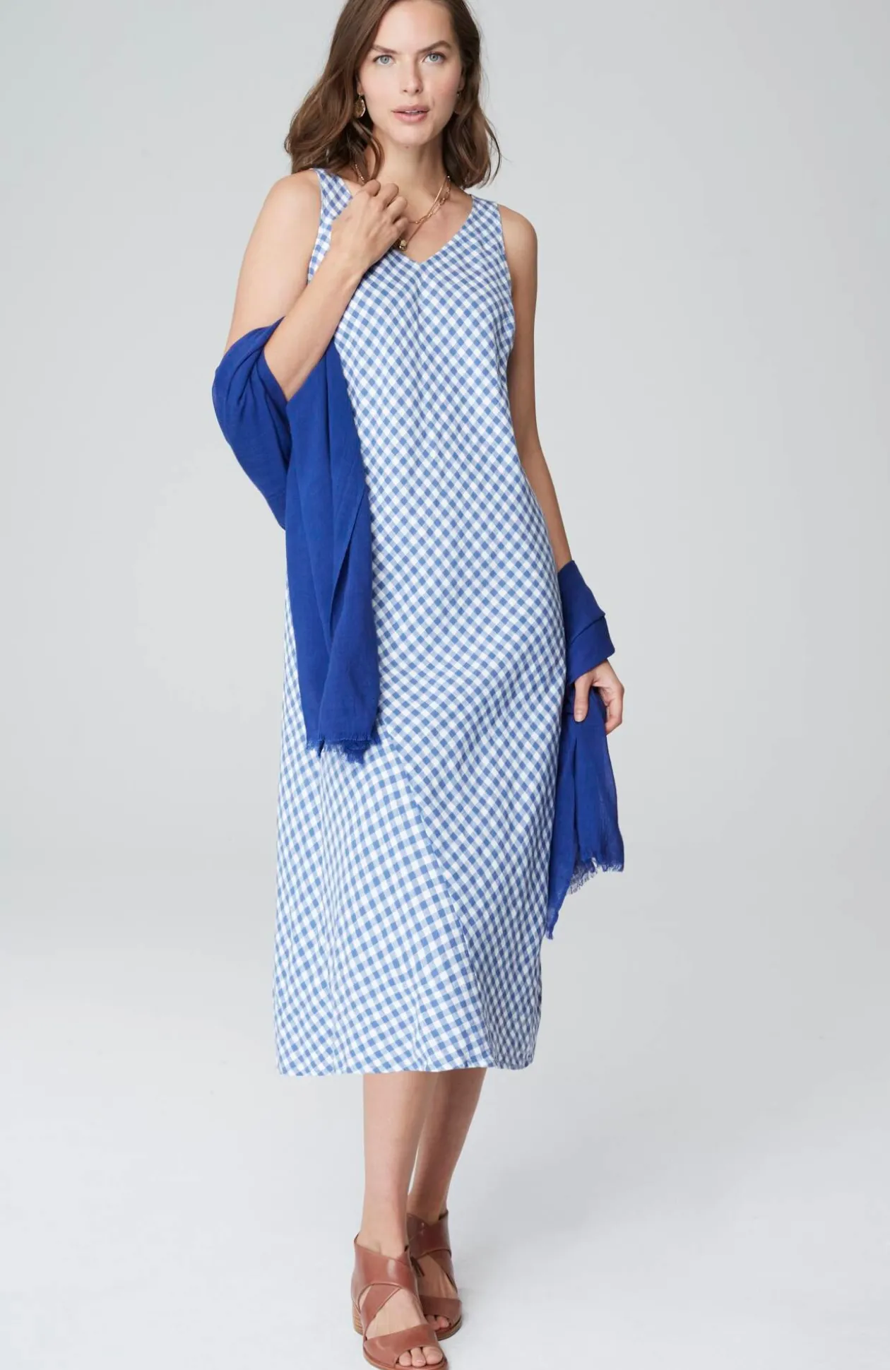 Gingham Midi Dress