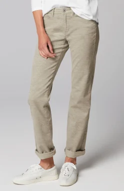Heathered-Cord Relaxed Boyfriend Jeans