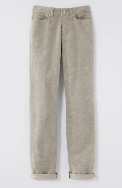 Heathered-Cord Relaxed Boyfriend Jeans