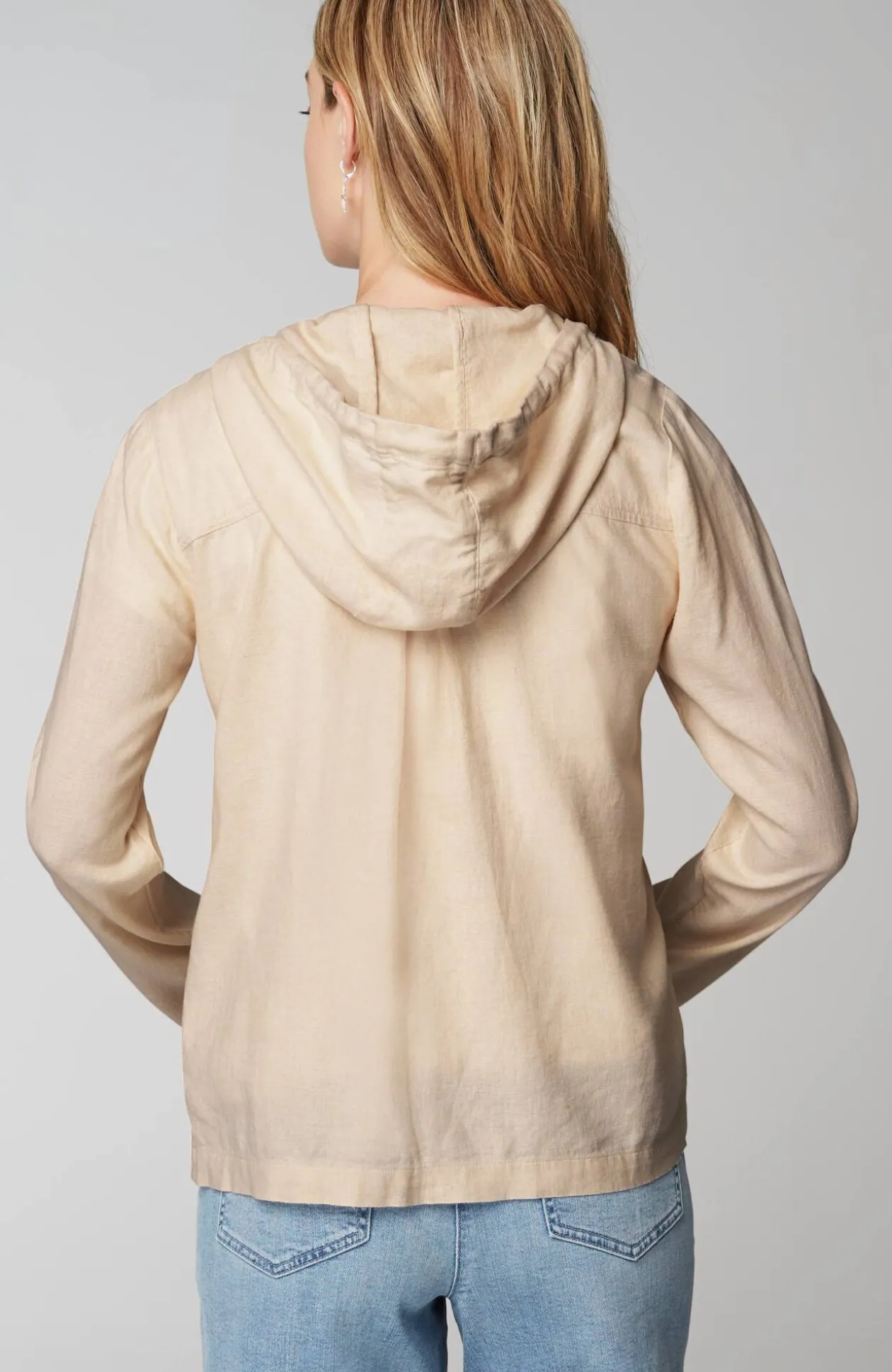 Hooded Tab-Sleeve Jacket