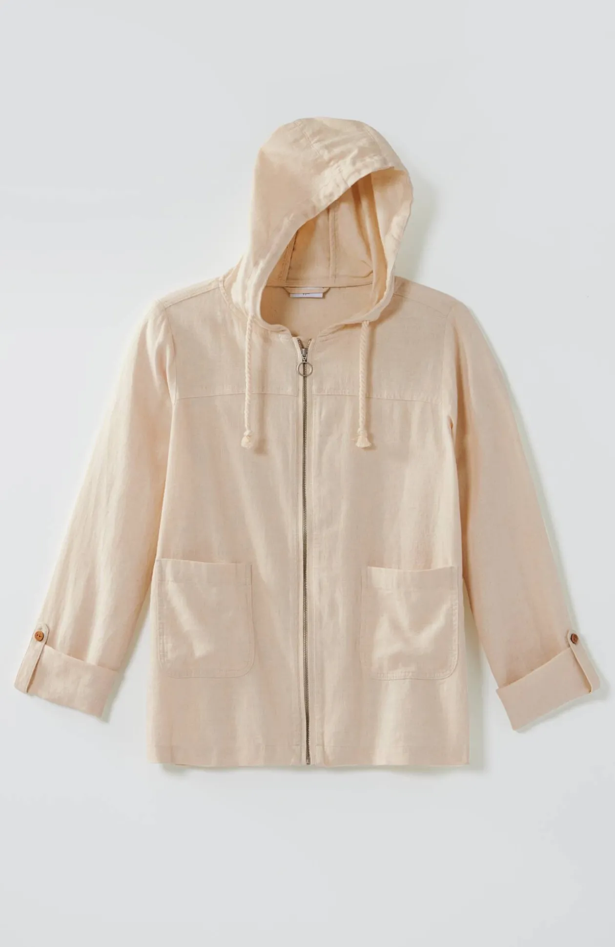 Hooded Tab-Sleeve Jacket