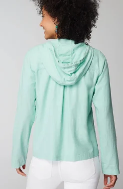 Hooded Tab-Sleeve Jacket