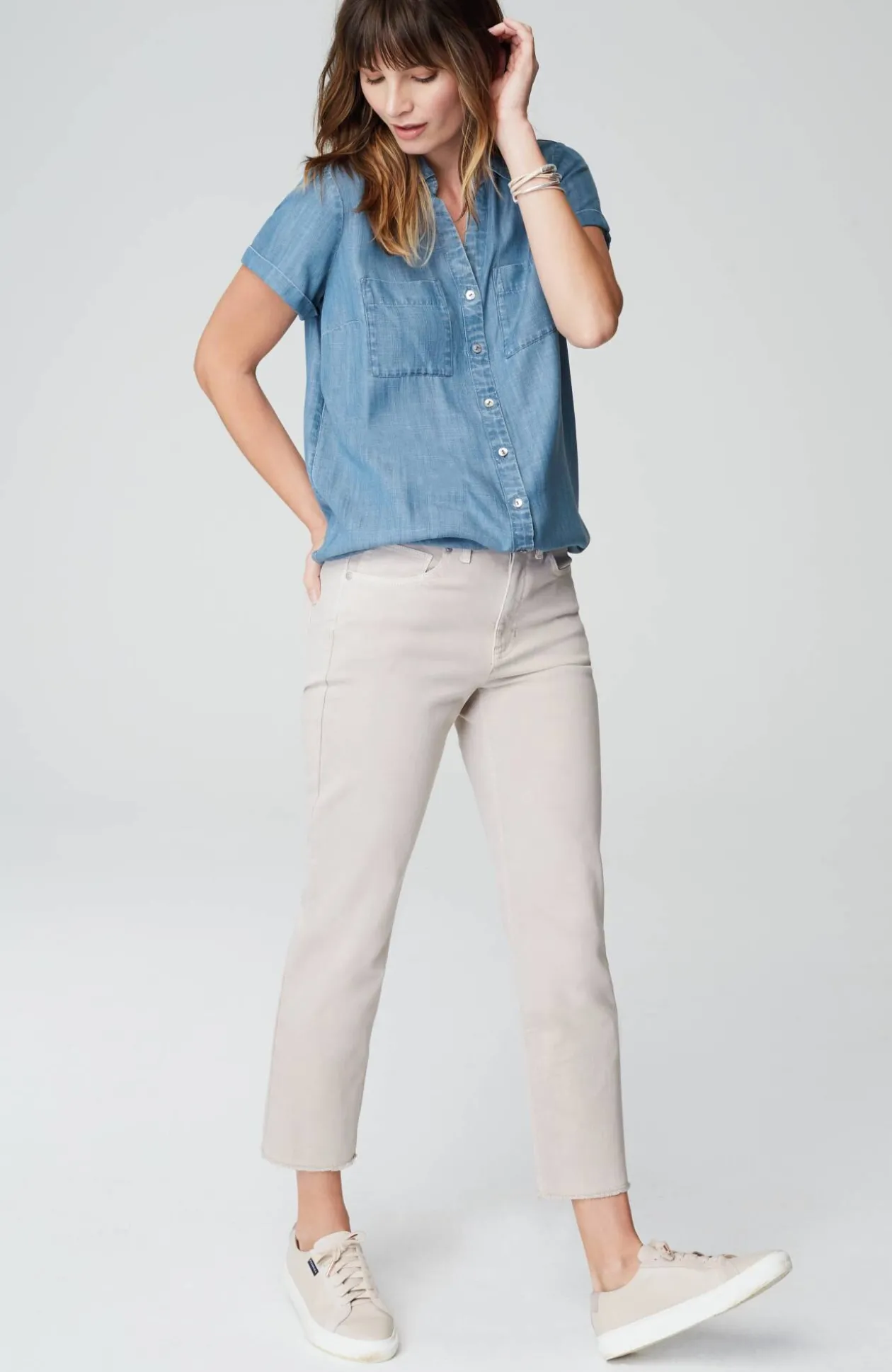 Indigo Button-Front A-Line Tunic