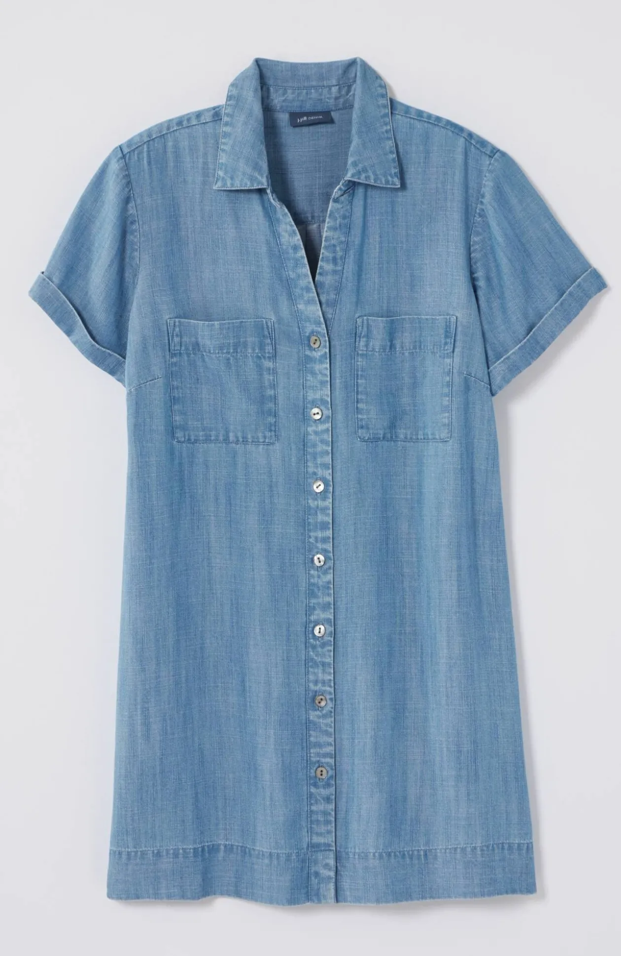 Indigo Button-Front A-Line Tunic