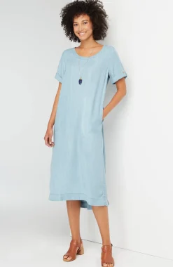 Indigo High-Low Dress