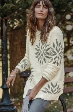 Intarsia Snowflake Sweater