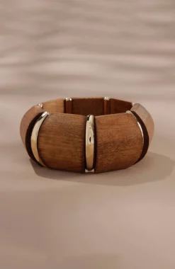Island Cabana Wood Statement Bracelet