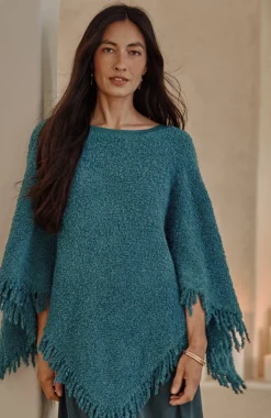Italian Bouclé Asymmetric Poncho