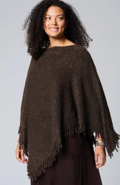 Italian Bouclé Asymmetric Poncho