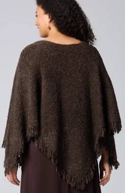 Italian Bouclé Asymmetric Poncho