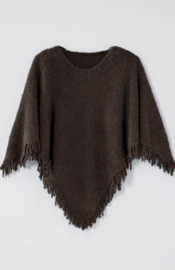 Italian Bouclé Asymmetric Poncho