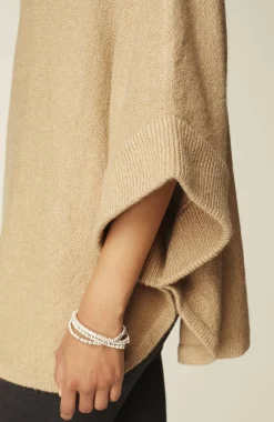 Jacquard-Knit Zip-Up Poncho