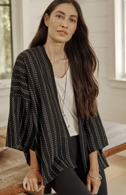 Kantha-Stitched Open-Front Jacket