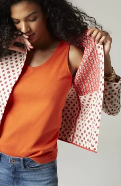 Lightweight Mixed-Print Quilted Jacket