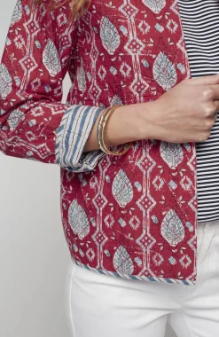 Lightweight Mixed-Print Quilted Jacket