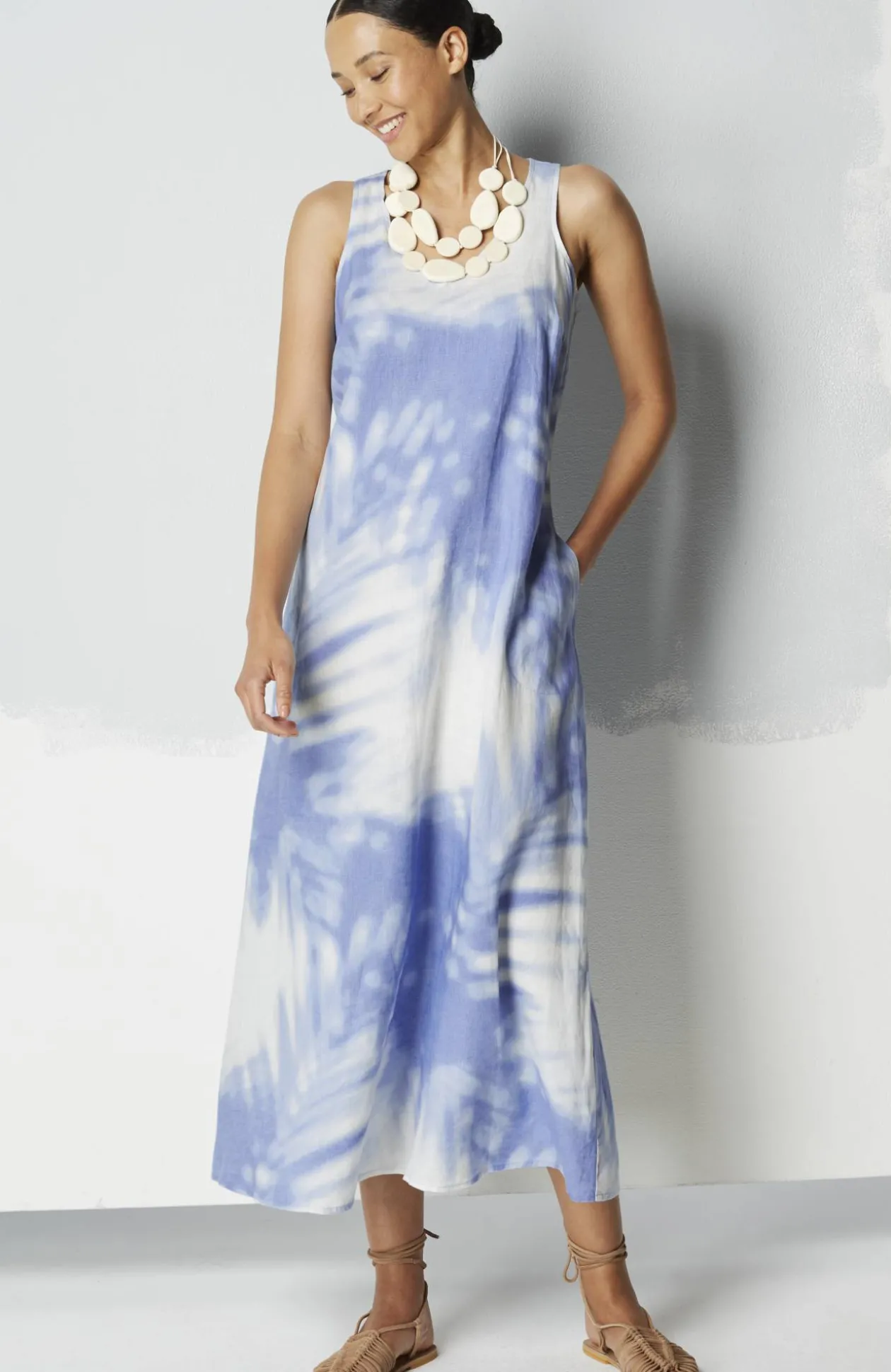 Linen A-Line Maxi Dress