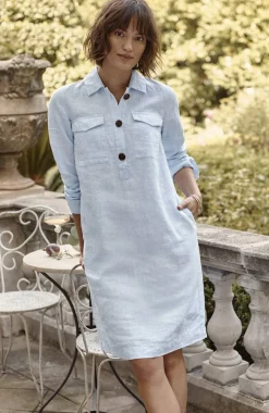 Linen Popover Shirtdress