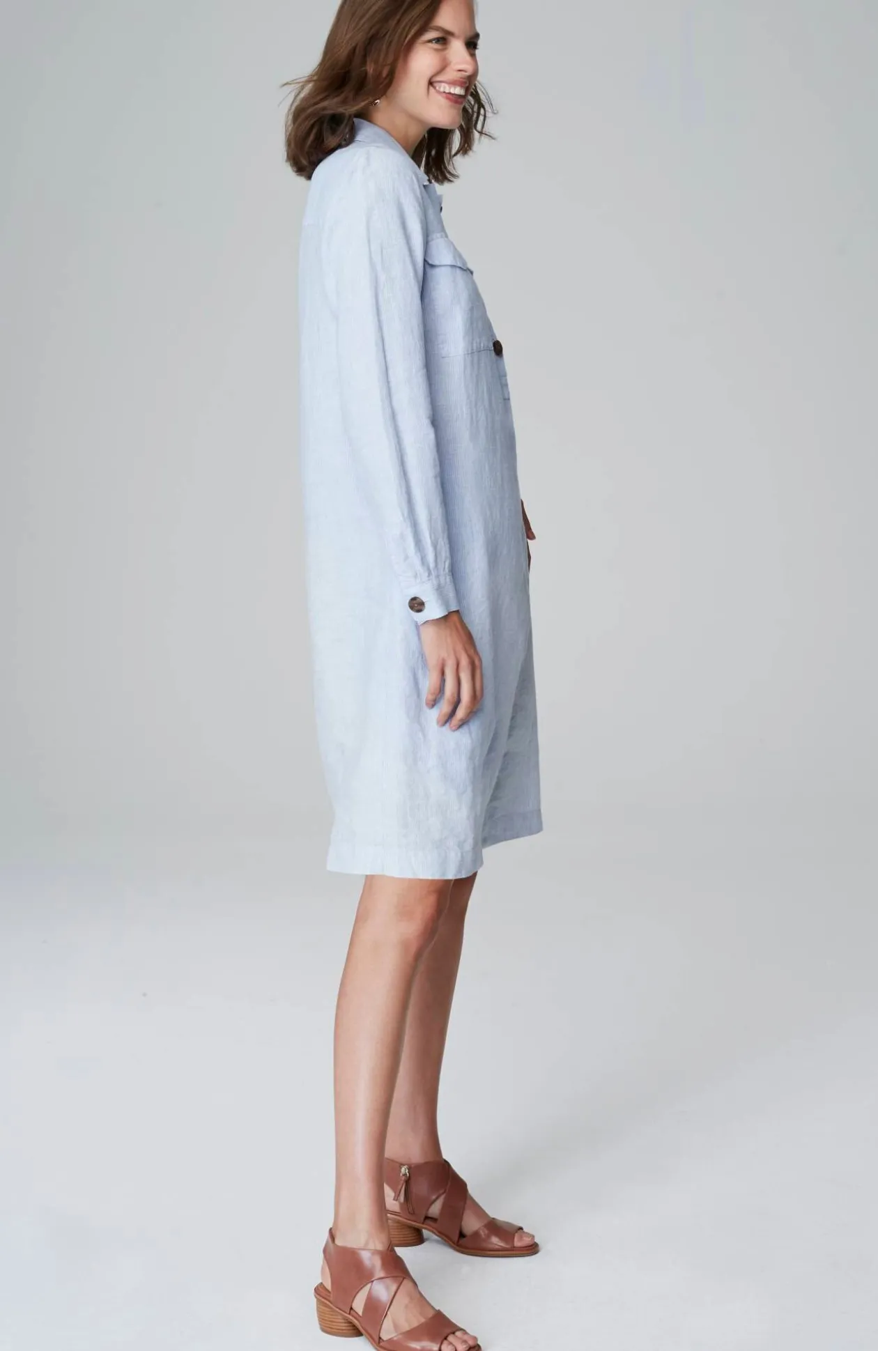 Linen Popover Shirtdress