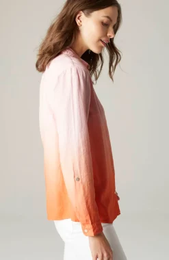 Linen Tab-Sleeve A-Line Shirt
