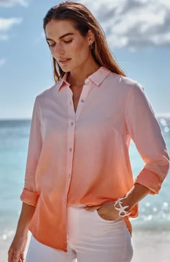 Linen Tab-Sleeve A-Line Shirt