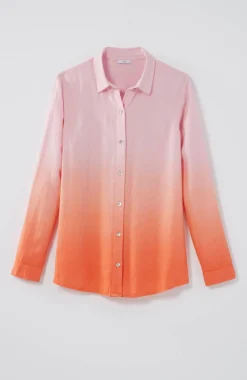 Linen Tab-Sleeve A-Line Shirt