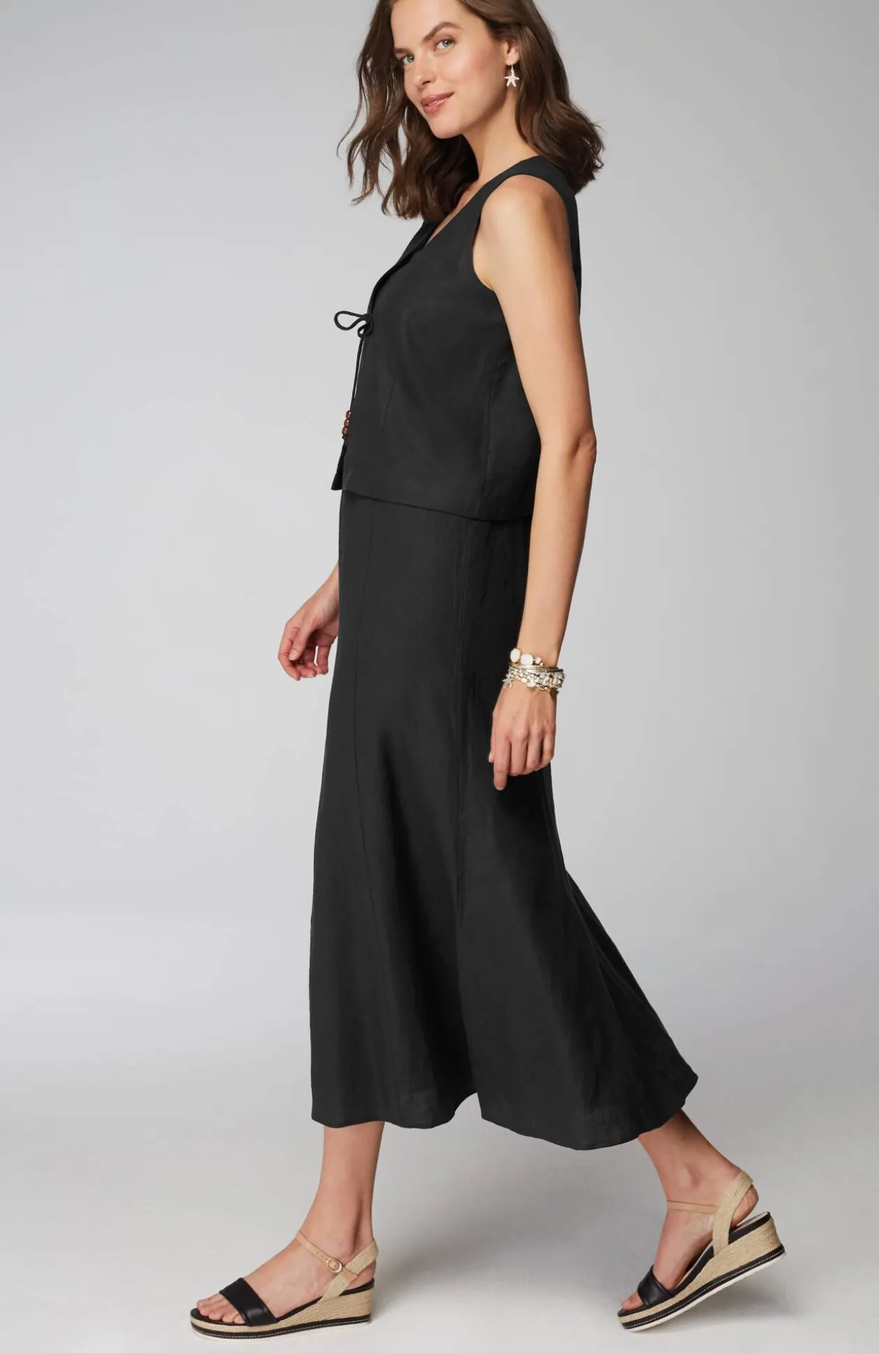 Linen Two-Piece Dress Set