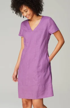 Linen V-Neck Dress