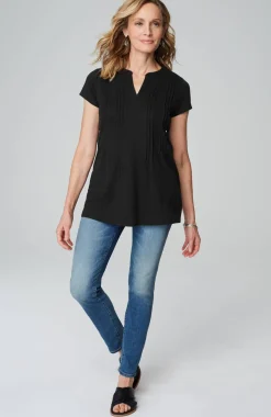 Linen-Blend Pintucked Tunic