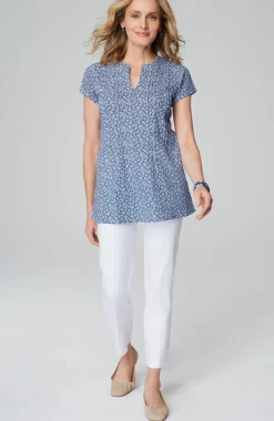Linen-Blend Pintucked Tunic