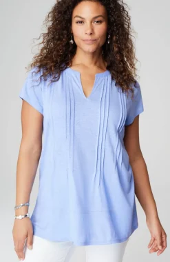 Linen-Blend Pintucked Tunic