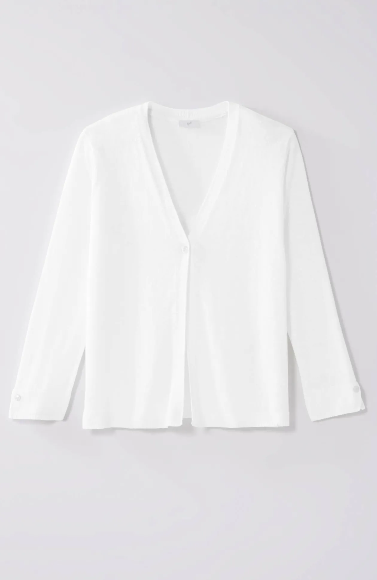 Linen-Blend Single-Button Cardi
