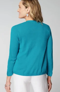 Linen-Blend Single-Button Cardi